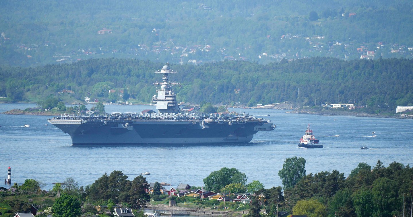 Et amerikansk hangarskip ankom Norge