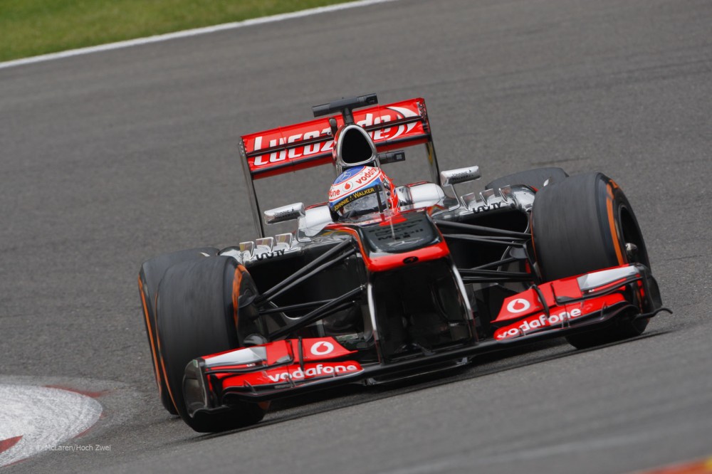 Jenson Button on track