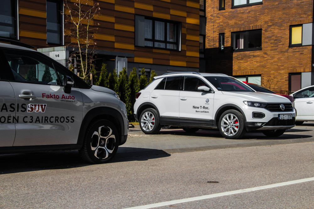 „Citroën C3 Aircross“ ir „Volkswagen T-Roc“