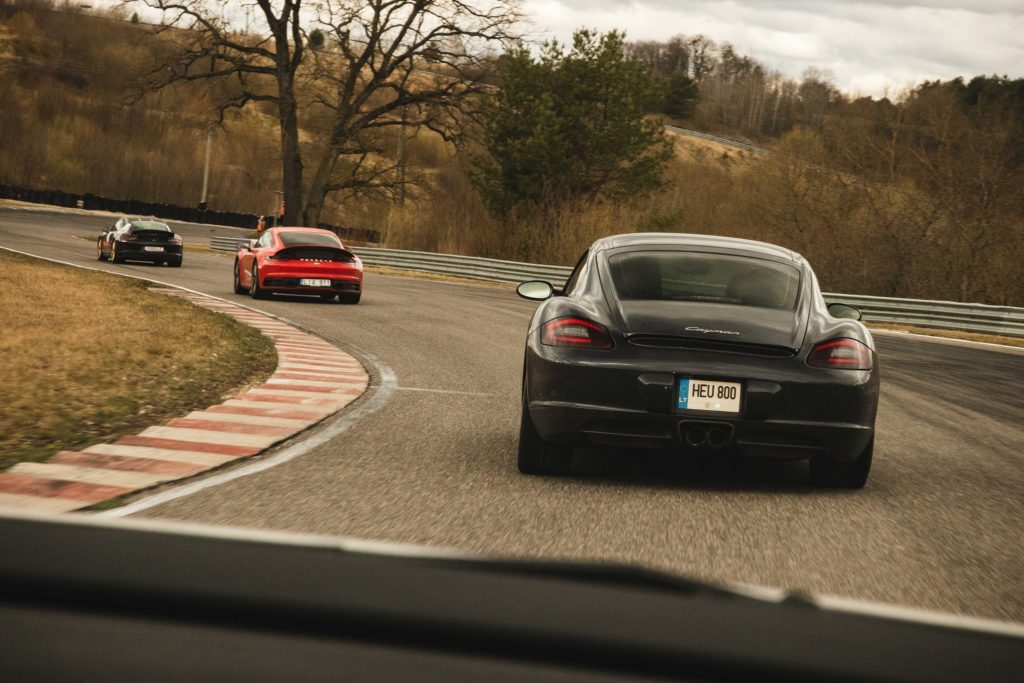 Porsche on race track