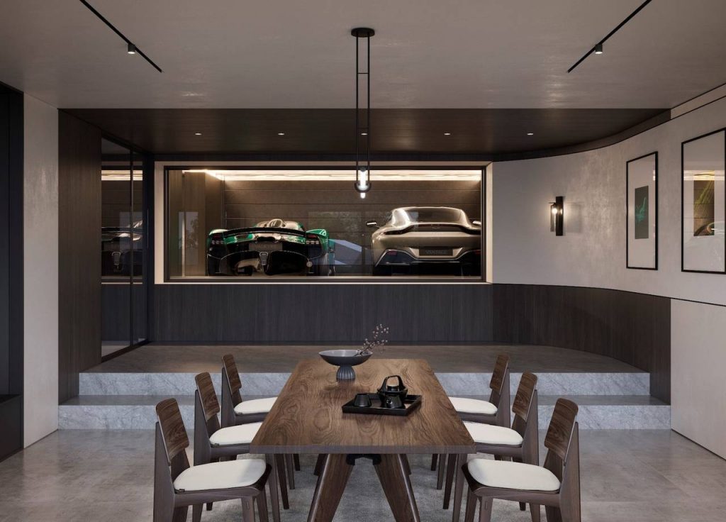Privatūs namai Japonijoje su Aston Martin automobilių galerija